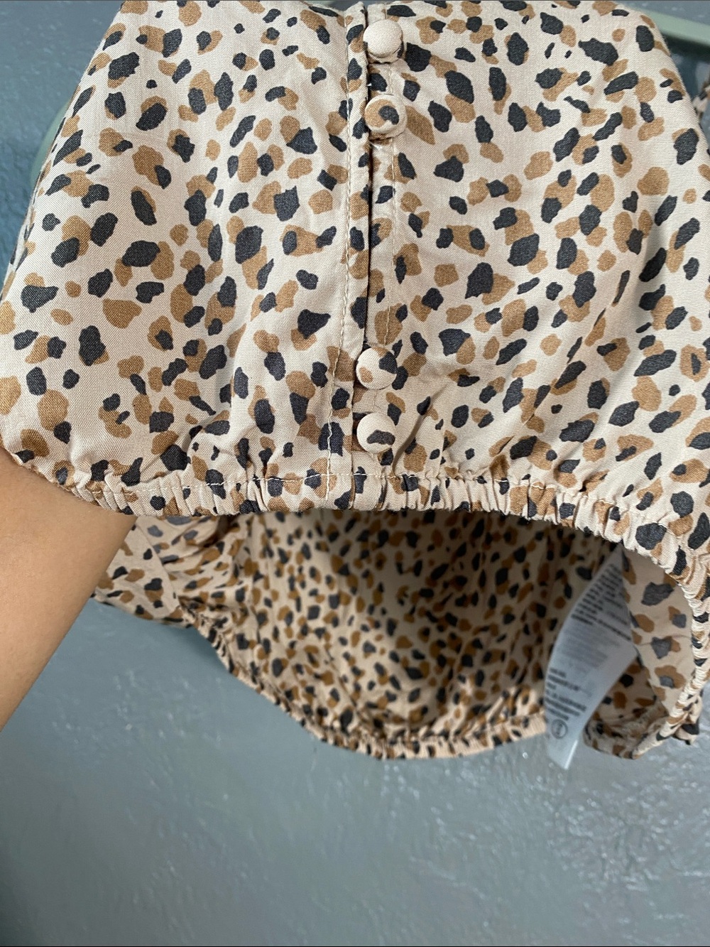 Abercrombie & Fitch Leopard Print Tie Strap Crop Top XL Y2K Going Out - Picture 4 of 8